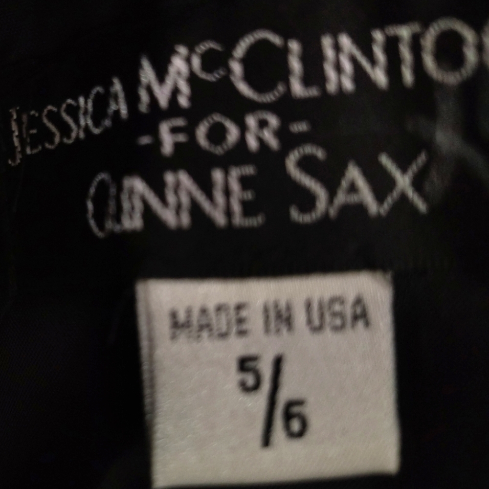 Gunne Sax ByJessica McClintock Midi Dress Black/White Polka Dot, Satin, Flare,0 - Picture 2 of 12